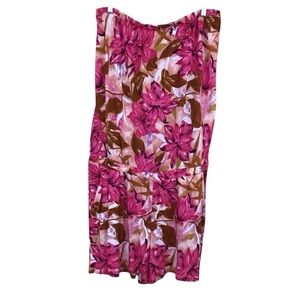 Lascana‎ for Venus Floral Pink and Brown Strapless  Romper XL NWT